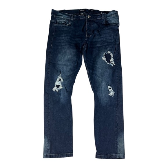 Dash Denim Other - Dash Denim Men's Slim Fit Distressed Ripped Dark Wash Jeans Size 46x32
